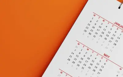 White Calendar On Orange Background