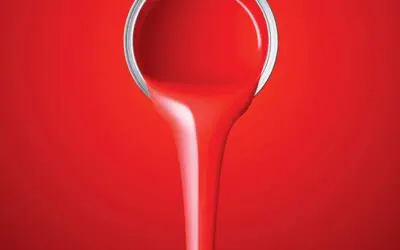 Pouring red paint