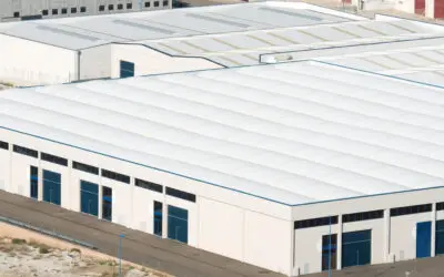 View of Centrovia industrial zone, La Muela, Saragossa province, Aragon, Spain