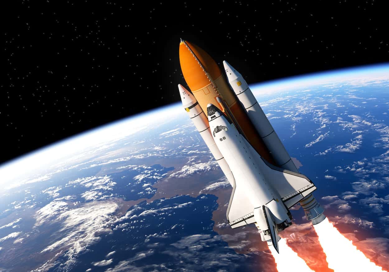 SPACE-exploration-the space shuttle launching in space