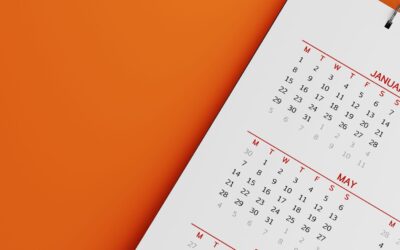 White Calendar On Orange Background