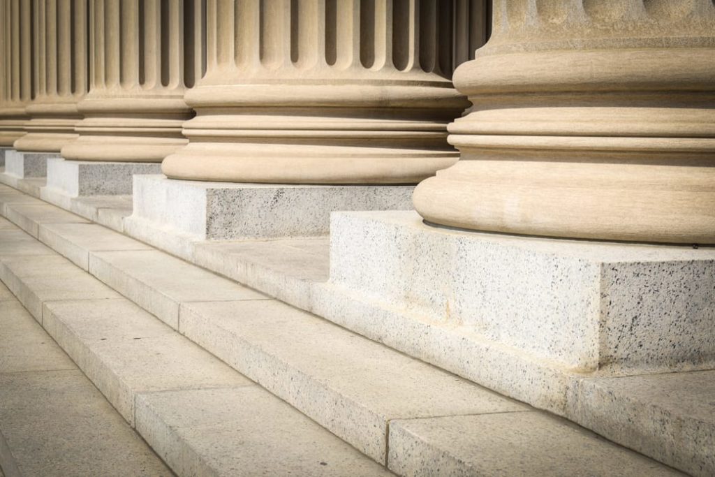 view of columns at a court house