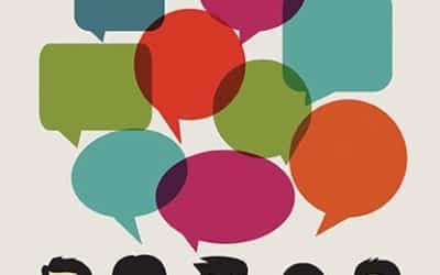 people icons with chat speech bubbles, communication concept
