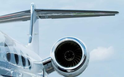 up close detail of business jet