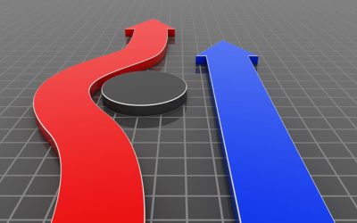 red arrow avoiding obstacles and forging ahead