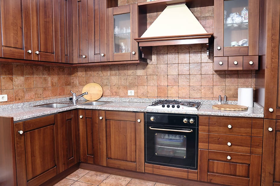 Wood cabinets in the Kitchen