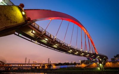 skyline of Taipei with a beautiful bridge