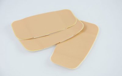 Large self adhesive bandages on white background