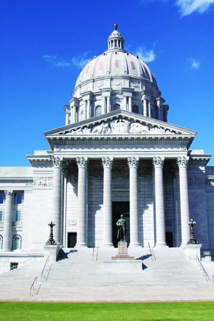 "State Capitol building located in Jefferson City, Missouri USA.&quot