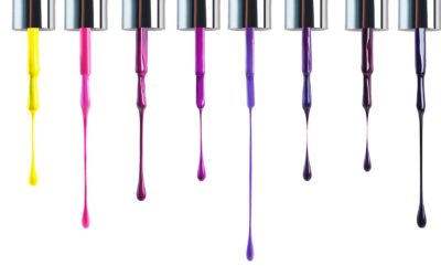 Shot of a set of nail polish in various colours