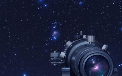 A picture of telescope pointed at Orion nebula