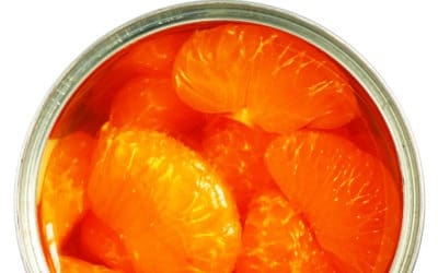 Open can of mandarins in light syrup.