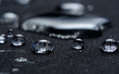 Water Drops on Waterproof Fabric Macro