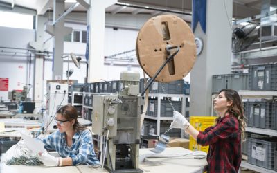 Young Women Working at Factory