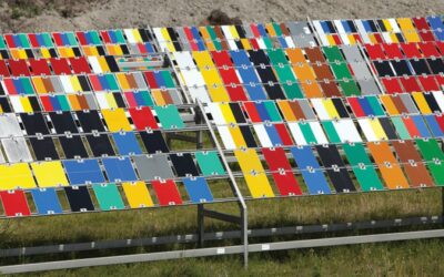 paint colors are tested by exposing them to the fierce summer sunlight on norderney in northern germany