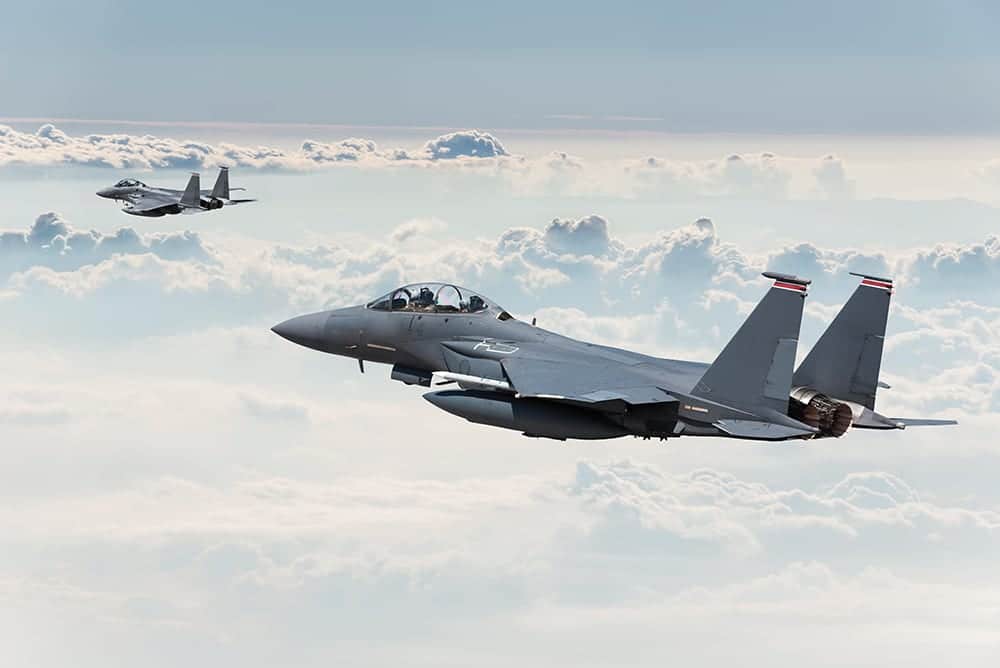 F-15 Eagles in Flight