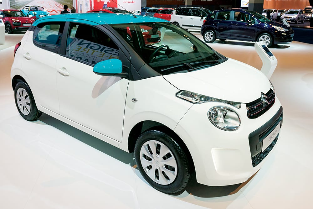 Citroen C1 compact city car front view.