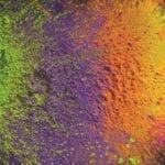 Several bright colors of dry holi paint