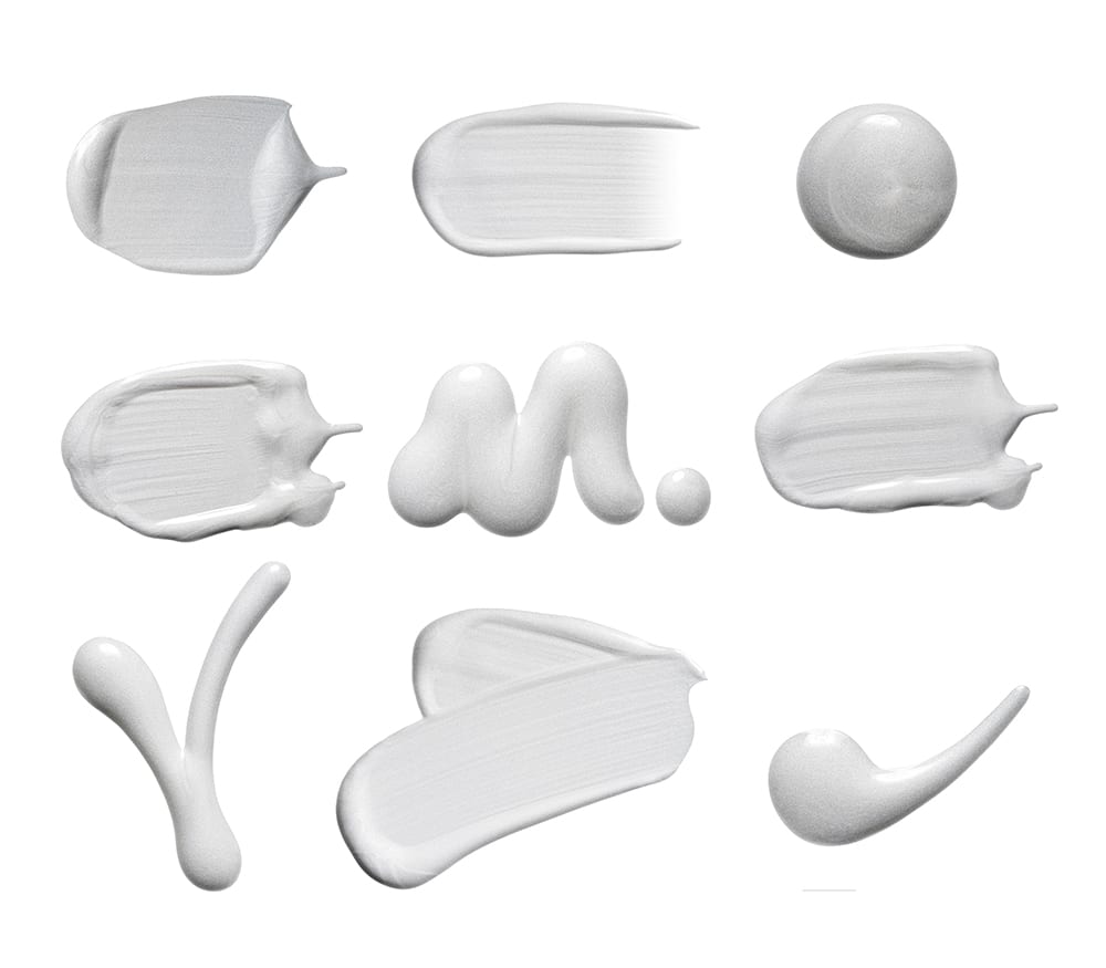Smears of white cream
