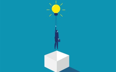 Think outside the box. Concept business idea solution, Development of ideas. Flat cartoon character style design.