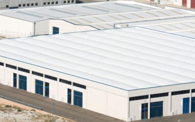 View of Centrovia industrial zone, La Muela, Saragossa province, Aragon, Spain