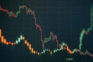 Economic graph with diagrams on the stock market, for business and financial concepts and reports.