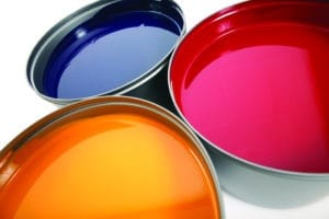 Printing press inks, cyan, magenta, yellow