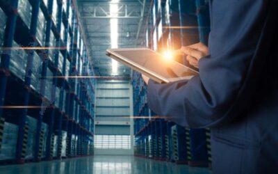 warehouse manager with tablet