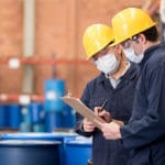 Workers working at a chemical plant