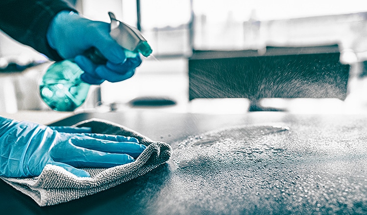 cleaning table surface