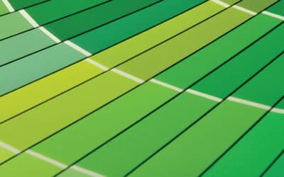 Close-up of Green Paint Color Chart Fan Deck