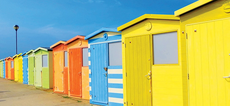 Sheds in different colors