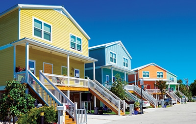 Houses in different colors