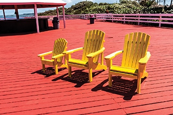 chairs on a deck