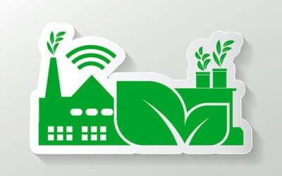 clean energy concept depicting a factory