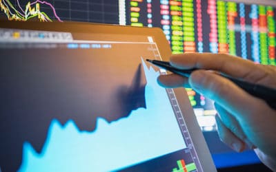 Businessman analysis stock chart in crisis covid-19