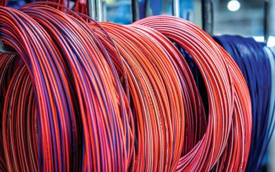 Colored telecommunications cables and wires