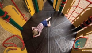 a child on playground merry-go-round