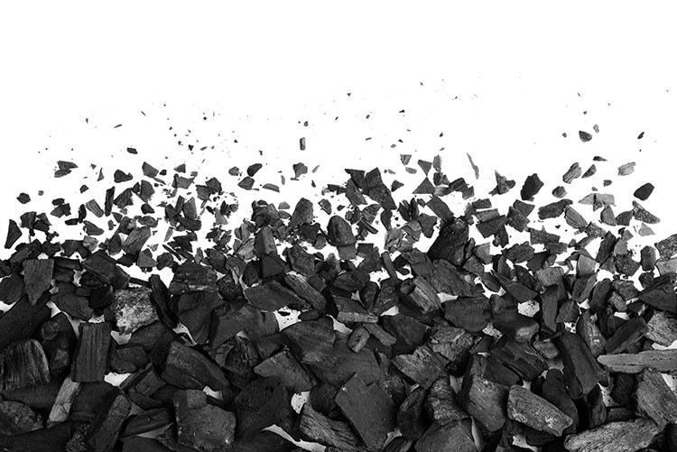 Charcoal or coal carbon texture