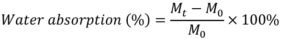 formula calculating water absorption percentage 