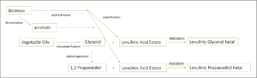 LEVULINIC ACID DERIVATES PROCESS FLOW DIAGRAM