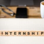 internship spelled out in scrabble letters