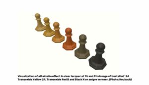 Lineup of chess pawns depicting the various array of Hostatint SA colors.