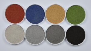 tins of color particles for coatings